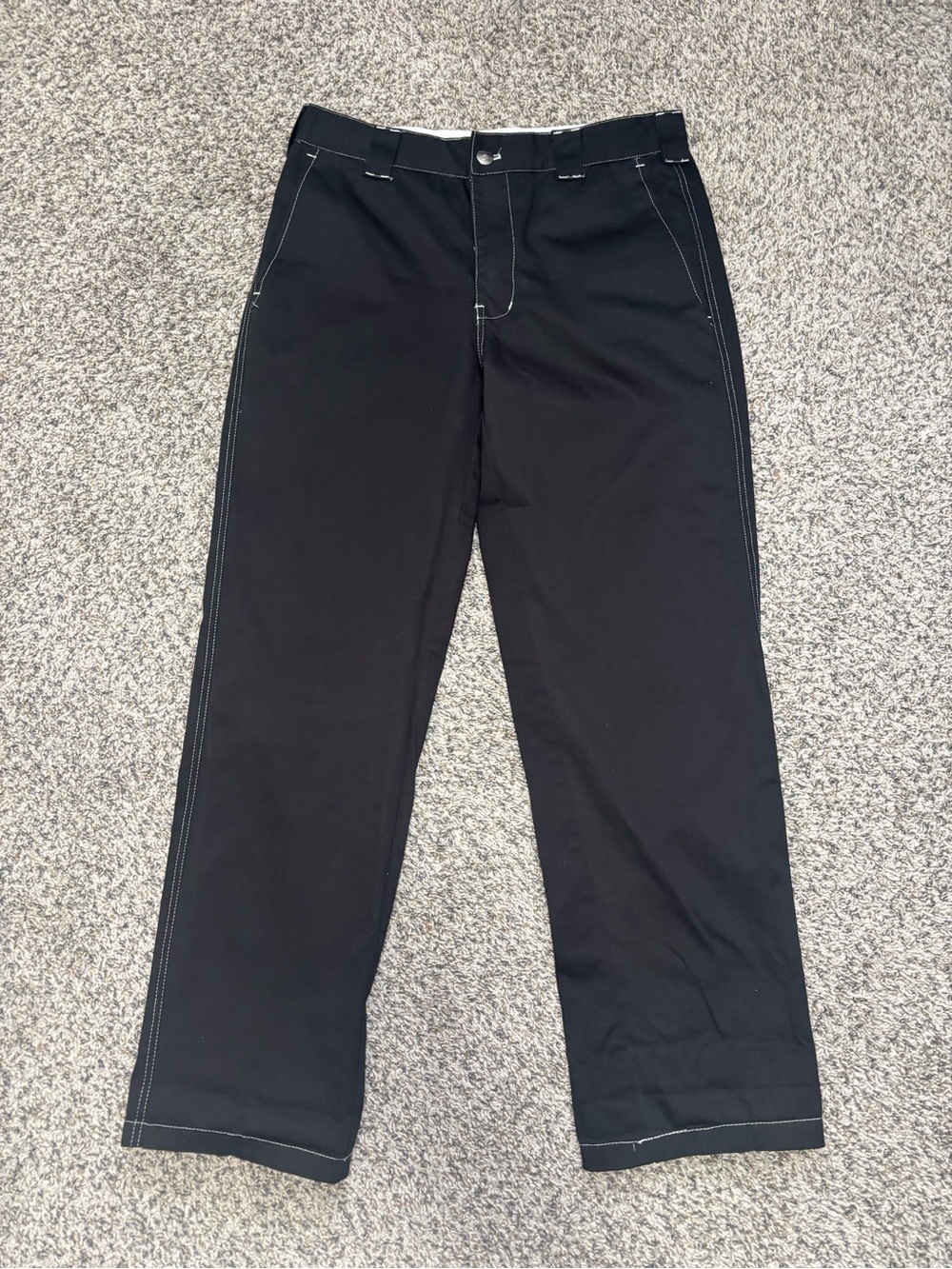 Men's Black Chinos with Contrast Stitching